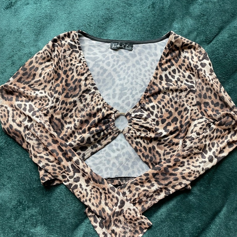Mesh long sleeve crop top